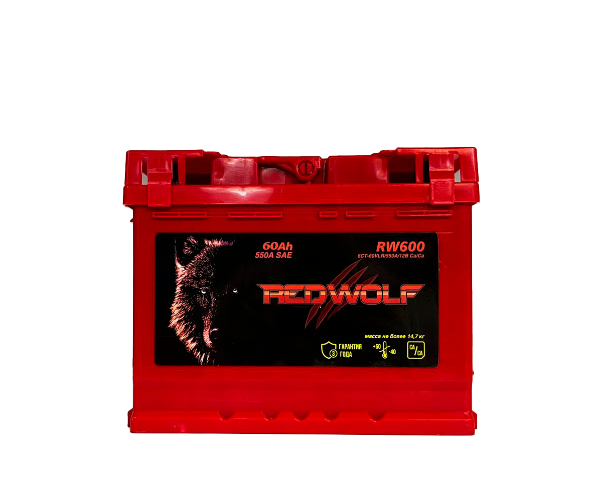 Аккумулятор, RED Wolf, 60 Ah, 550 A, прямая полярность